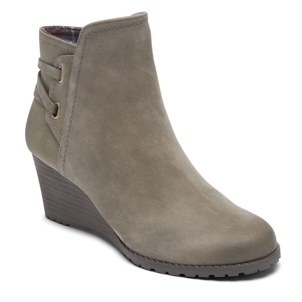 Botas Rockport Mujer Mexico - Cobb Hill Lucinda Back Tie Grises - NIBAP0923